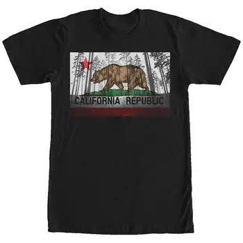 2019 Moda bombaž majica Kaliforniji Zastavo Dreves Grafični T Shirt Mens Tee majica