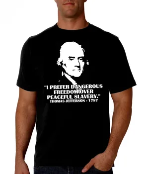 2019 Najnovejši Pismo Tiskanja Risanka Raje Nevarno Svoboda Črna Jefferson, 1776, Pro Pištolo, Ar15 M4 Oblikovanje T-Shirt