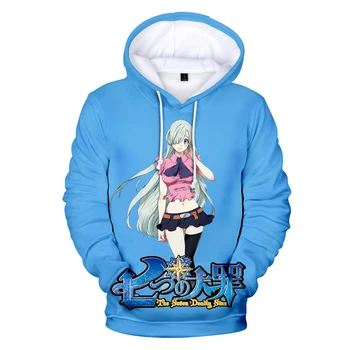 2019 Novo Hoodie Nanatsu Ne Taizai 3D Hoodies Moški Ženske Jeseni Mode Anime Sweatshirts 3D Tiskanja Nanatsu Ne Taizai Moški pulover s kapuco