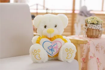 2019 vroče prodajo Plišastih gumb žareče medved polnjene medvedek mehko beary z ljubeznijo srce za svoje dekle prijatelj