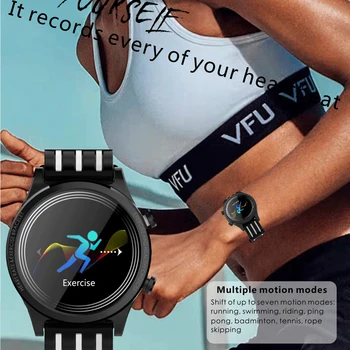 2020 E5 Pametno Gledati moške IP68 Vodotesen Srčni utrip, krvni tlak Ženske Smartwatch Vreme Kalorij Pametna Ura Fitnes Tracker