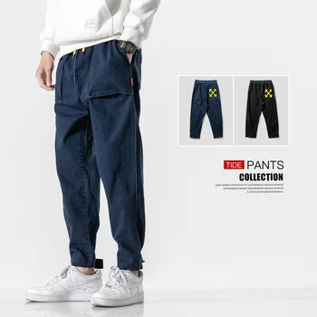 2020 Jesen Pomlad Moške Jeans Hlače Modni Gleženj Dolžina Hlače Korejskem Slogu Harem Silm Kul Moških Hlač Oversize