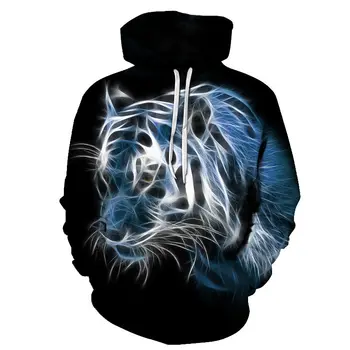 2020 jeseni Nova 3D tiskanje tiger priložnostne hoodie vse ujemajo z vrhovi moda vroče prodaje