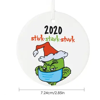 2020 Karanteno Božični Okrasek Grinch Smrdijo Stank Z Masko Osebno Obesek Okno Viseči Okras Stranka Darilo