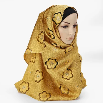 2020 Malezija Muslimanska Oblačila Hidžab Šal Trdna Bombaž Cvet Šal Ženske Headscarf Pripravljen Nositi Hidžab Musulman Femme Foulard