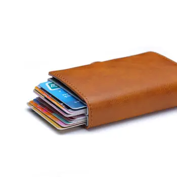 2020 Nov Prihod Poslovnih Imetnik Kreditne Kartice Kovinski RFID Dvojna Alu Kartico Polje PU Usnje Denarnice Vintage 