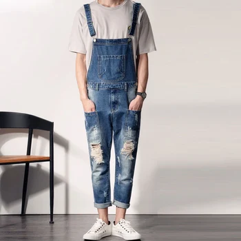 2020 Nov Slog Moške Mode, Temno Modra Denim Kombinezon Moške Priložnostne Tanke Zanko delovna oblačila za Moške Jeans na Velikost S-XXXL 4XL 5XL