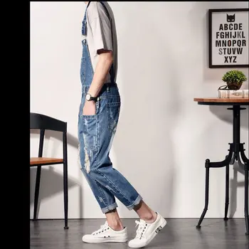 2020 Nov Slog Moške Mode, Temno Modra Denim Kombinezon Moške Priložnostne Tanke Zanko delovna oblačila za Moške Jeans na Velikost S-XXXL 4XL 5XL