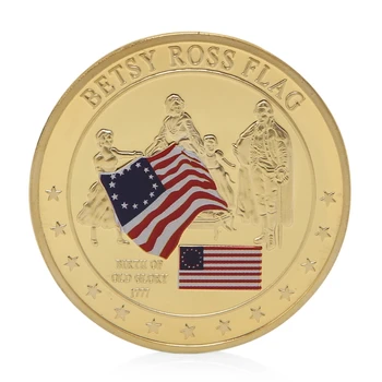 2020 Novo Betsy Ross Zastavo Zgodovino Stare Slave Pozlačeni Spominski Izziv Kovancev