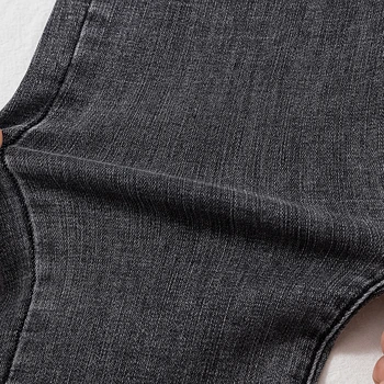 2020 Novo Prispeli Sivo Skinny Jeans Ženska Visoko Elastični Pas Dvojni Gumb Denim Svinčnik Hlače Kažejo Shin Korejske Modne Kavbojke Lady