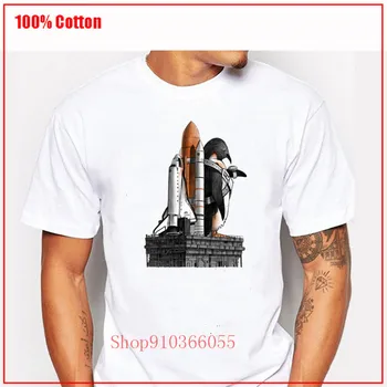 2020 Novo Tee moški Majica s kratkimi rokavi za Vroče Prodaje Pingvin sanje vesoljski raketni Kakovostne Natisnjene Tees Osebno Kratkimi bombaž