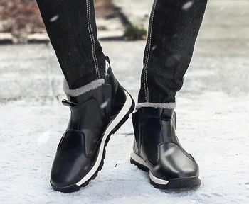 2020 Priljubljena Martin Škornji Moški Čevlji Čipke-up Pu Usnje Moda Prostem Hojo Debel Sneg Škornji Visoki Kakovosti Vroče Prodaje Moški Škornji