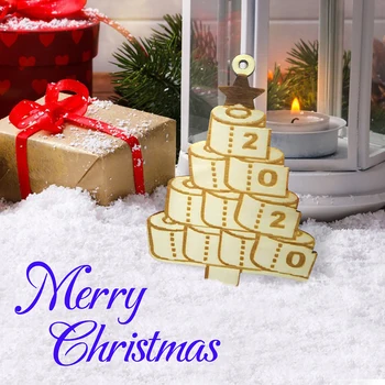 2020 Toaletni Papir Vzorec Božiček Božič Obesek Visi Lesena Okras Božič Okraski Za Božično Drevo Okraski nova
