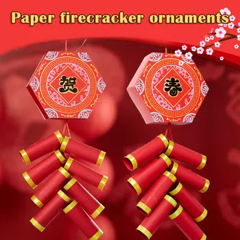 2021 Kitajski Srečno Novo Leto DIY Firecracker Doma Okraski Dobre Želje za Prijatelja, Družino HEE889