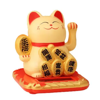2021 Kodranje Mačka Ornament, Varen, nestrupen Stilsko Japonski Srečen Mačka Sončno energijo za Office Namizno Dekoracijo Darilo Doma Dekor
