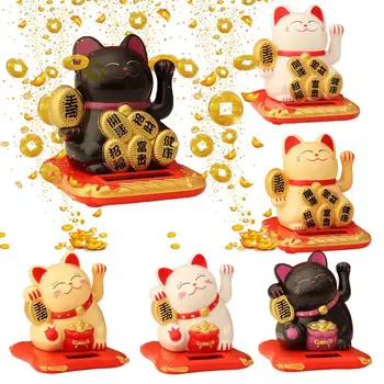 2021 Kodranje Mačka Ornament, Varen, nestrupen Stilsko Japonski Srečen Mačka Sončno energijo za Office Namizno Dekoracijo Darilo Doma Dekor