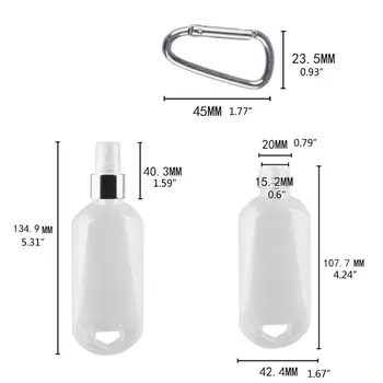 2021 Novo 5Pcs 50 ml Prenosni Mini Alkohola Spray Steklenico Hand Sanitizer Keychain Steklenice