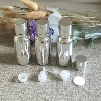 20ml silver plated kapalko steklenico,kapalko posodo,essentical olje steklenice lahko ponovno polnijo kozmetika steklenice ličila skladiščenje trgovina