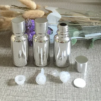 20ml silver plated kapalko steklenico,kapalko posodo,essentical olje steklenice lahko ponovno polnijo kozmetika steklenice ličila skladiščenje trgovina