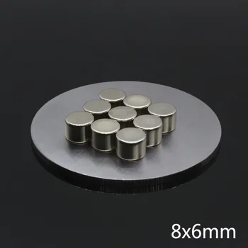 20Pcs 8 x 6 mm Super Močna močna magnetna Redke Zemlje Neodim Magneti N35 8*6 mm NdFeB Krog Stalnih Obrti Hladilnik Magnet