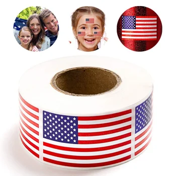 250Pcs/roll Ameriške Zastave, Nalepke Patriotske Nalepke 2 x 1,25 cm za Poročno dekoracijo Dabels DIY ZDA Nalepke Stranka Dobave