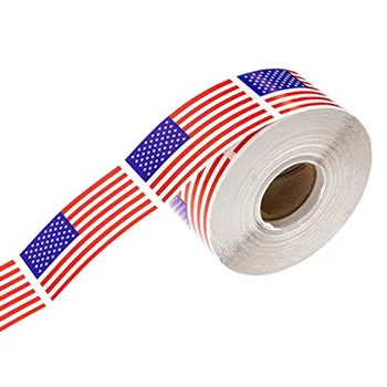 250Pcs/roll Ameriške Zastave, Nalepke Patriotske Nalepke 2 x 1,25 cm za Poročno dekoracijo Dabels DIY ZDA Nalepke Stranka Dobave