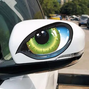 2Pcs 3D Stereo Reflektivni Mačka Oči Avto Nalepke Ustvarjalne Rearview Mirror Decal