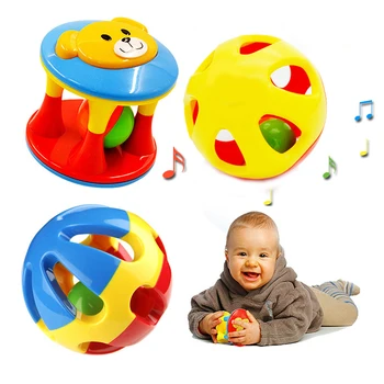 2pcs Baby Toddle Ropota Glasbe Živali Risanka Nosi Roko Stresemo Zvonec Zvonil Hrupa Maker Izobraževalnih Glasbenih Varne Igrače za Fante Dekle