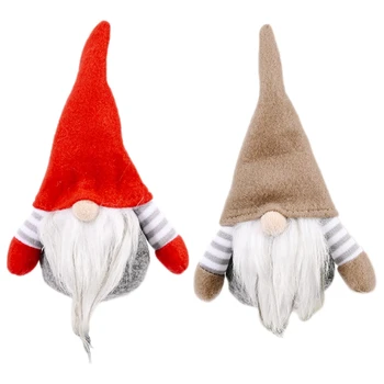 2pcs Božič švedski Gnome Santa Trak Lutka Okraski Visi Xmas Tree Dekor