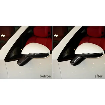 2pcs Ogljikovih Vlaken Rearview Mirror Dekoracijo Trim Kritje Nalepka je Primerna Za Porsche Cayenne Macan 2016 2017 2018 2019