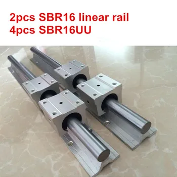 2pcs SBR16 - 600 650 700 750 800 850 900 950 velikosti 1000 mm linearni železniškega vodnik + 4pcs SBR16UU blok