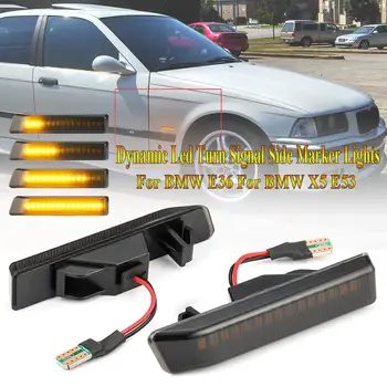 2pcs Vključite Signal Strani Marker Luč za X5 E53 E36 Avto Spredaj Krilo Dim Objektiv Luči Strani Marker Repetitorja Indikatorska Lučka za BMW