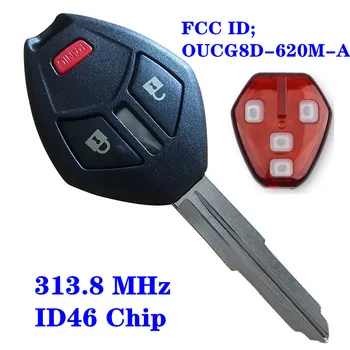 3/4 Gumbi Daljinskega Avto ključ 313.8 MHz ID46 Čip z Desno tipko Rezilo za Mitsubishi Eclipse Galant 2007-2012 OUCG8D-620M-brez ključa F.o.b.