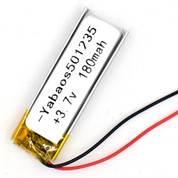 3,7 V 180 mAh Li-Polymer Baterija za ponovno Polnjenje 501235 Li Po ion za GPS, Bluetooth, MP3, MP4 051235