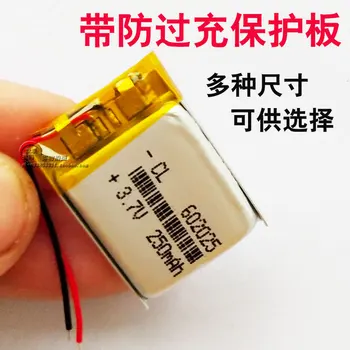 3,7 V litij-polimer baterija, velika zmogljivost 602025 MP3 Bluetooth slušalke igračke splošna oprema