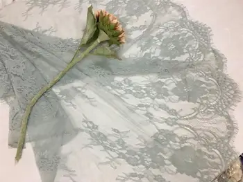 3/m, sivo-zelena dvostranski položaja votlih cvet vezenje trepalnic čipke big-ime krilo poročni dodatki