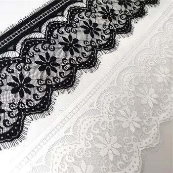 (3 metrov/veliko) 13 cm Bela trepalnic čipke tkanine Dekoracijo Ljubezen Poročno obleko, dodatki čipke material Ročno