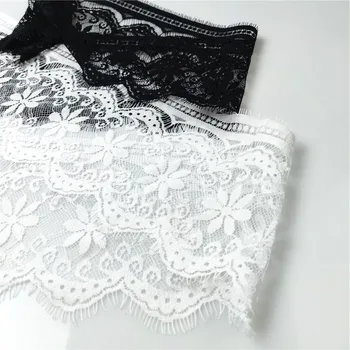 (3 metrov/veliko) 13 cm Bela trepalnic čipke tkanine Dekoracijo Ljubezen Poročno obleko, dodatki čipke material Ročno