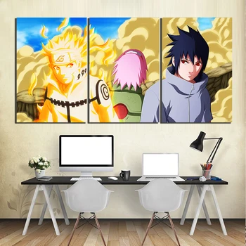 3 Plošča Platno Natisnjeni Naruto Sasuke Animacija Plakat Doma Dekor Za Dnevno Sobo Sliko Stensko Slikarstvo Sodobne Platno Na Debelo
