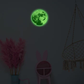 30 cm 3D PVC Darilo Stenski Dekor Univerzalno Spalnica Žareče Samolepilni Izmenljive Halloween Luna Nalepke Otroci Svetlobna DIY