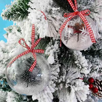 30 Kroglice/Serija DIY 70 mm, Božično Drevo, Viseče Žogo Pregleden Žogo Prosojne Plastike, ki je Napolnjena Žogo Ornament