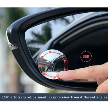 304 nerjaveče jeklo ogledalo Avto Rearview Mirror 360° Obračanje Blind Spot Ogledalo Parkiranje Pribor za Audi Q3 V5 V7 A3 A4