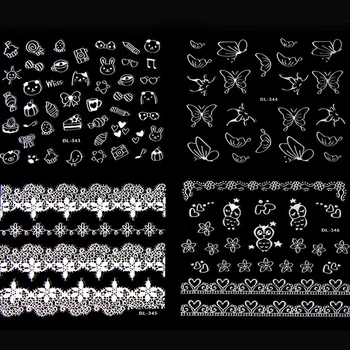30pcs/set Mix Design Nalepke za Nohte Z Lepilom 3D Iver Cvet Živali Nohtov Obloge 3D Manikura Nalepke Za DIY Dekoracijo