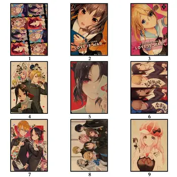 31 Modelov Anime Kaguya Sama Ljubezen Je Vojna Kraftpaper Plakat HomeDecal Slikarstvo Stensko Nalepko za Coffee House Bar 1