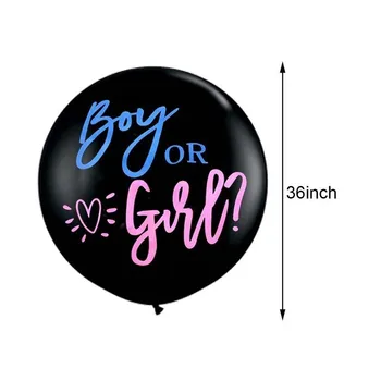 36 Palčni Fant Ali Dekle Balloo Spolu Razkrije Stranka Balon Postavitev Baby Tuš Black Balone Z Barvo Papirja