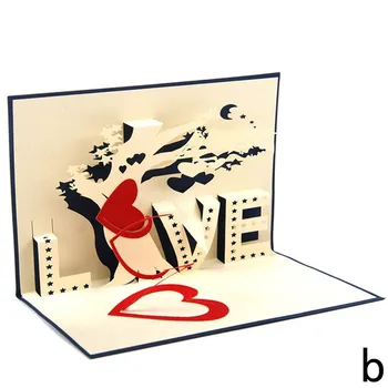 3D kartice, ustvarjalno ljubezen Valentinovo Voščilnice Votlih design drevo ljubezni rojstni dan blagoslov kartica razglednica