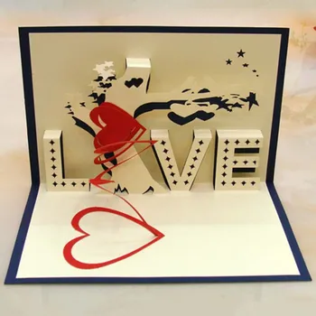 3D kartice, ustvarjalno ljubezen Valentinovo Voščilnice Votlih design drevo ljubezni rojstni dan blagoslov kartica razglednica