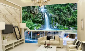 3d kopalnica ozadje Gorskih slap vode 3D zidana krajine foto tapete za stene Doma Dekoracijo
