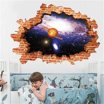 3D Kozmični Prostor Galaxy Star Stenske Nalepke Doma Dekor Dnevna Soba Vesolje Dekorativne Nalepke Otroci Fant Spalnica Zidana Decals Muraux