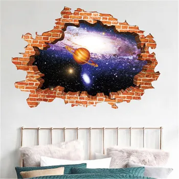 3D Kozmični Prostor Galaxy Star Stenske Nalepke Doma Dekor Dnevna Soba Vesolje Dekorativne Nalepke Otroci Fant Spalnica Zidana Decals Muraux